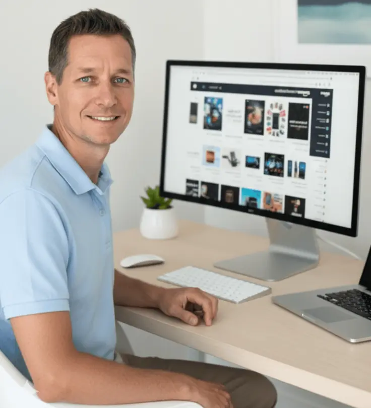 Portrait professionnel de Tony Dessablons, expert marketplace Amazon chez Rank-UP - variation